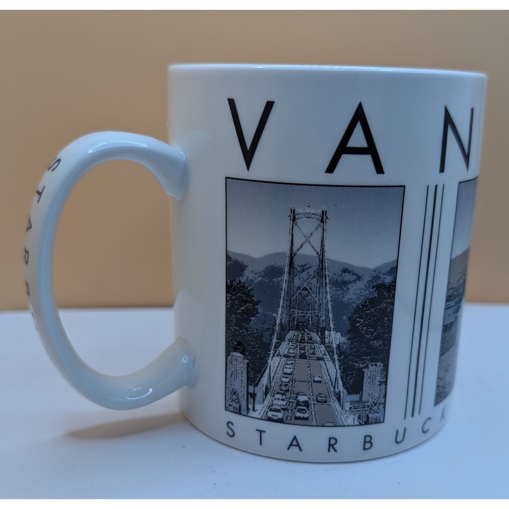 Starbucks Vancouver City Scenes Barista Series 2003 Coffee Mug Black White